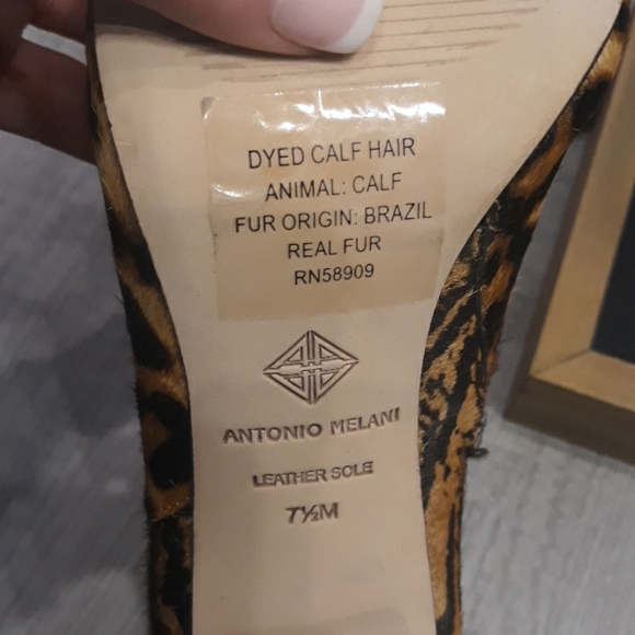 ANTONIO MELANI ANIMAL Print Fur Leather Sole Ankle High Heel Boots NEW 7 1/2 - Picture 4 of 8